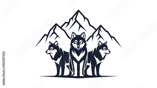 Three Wolves Mountain Silhouette.
