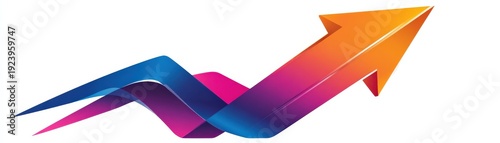 Free Download A colorful, dynamic arrow graphic symbolizing growth, progress, and upward movement on a white background. - GFXLoad