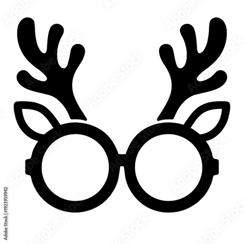 Reindeer Antler Glasses Vector Icon - Fun Holiday and Christmas Symbol