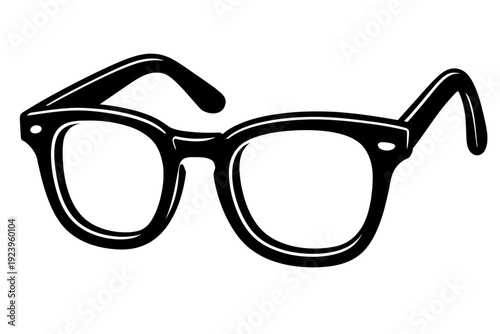 Retro Nerd Glasses Vector Icon - Classic Accessory for Vintage and Geek Concepts