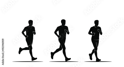 Running Man Silhouette Set Illustration