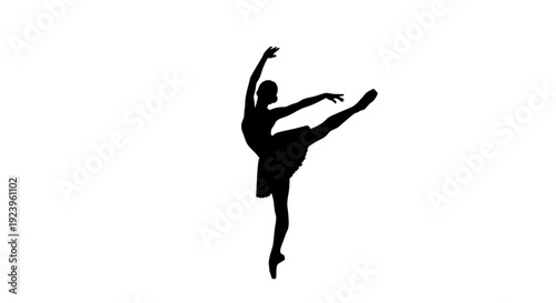 Ballet Dancer Silhouette Dancing Pose.
