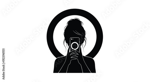 silhouette of a girl with long hair