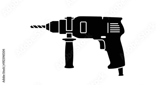 Black Electric Drill Tool.