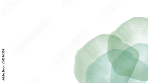 Abstract Teal Watercolor Wash with Soft Textures Isolated on White Background