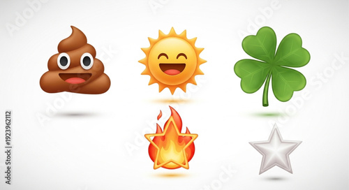 Collection of various emojis representing different concepts and emotions in a visual format.