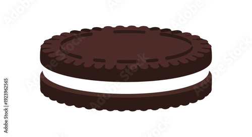 Chocolate Sandwich Cookie Image, Photography, Sweet Treat, Dessert, Isolated on White Background, Delicious Snack