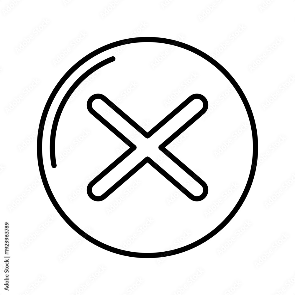 Obraz premium Black delete icon. Error warning. Toolbar control. Menu command. User interface design. Silhouette symbol in white space. Solid pictogram for web and mobile. Isolated vector illustration.
