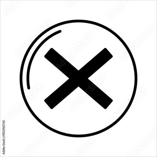 Cancel icon, linear style. Close, remove, or dismiss action. Line with editable stroke.