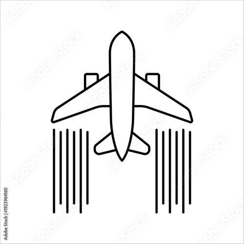 Plane Icon As A Favorite Mass Transportation Vector Template. Front View Airline.