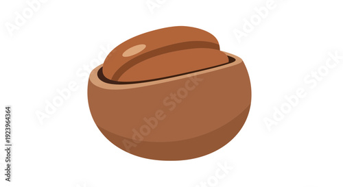 Coffee bean image, vector illustration, food design, cafe element, isolated graphic