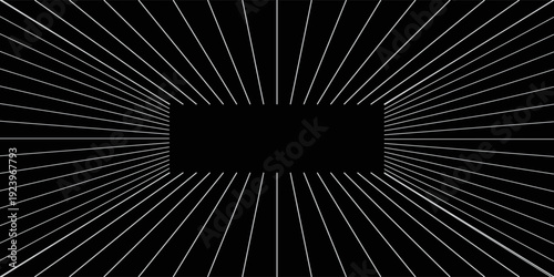 Futuristic perspective grid box. Abstract wireframe with white grid line on black background. Virtual reality landscape in 80s 90s digital style. Vector