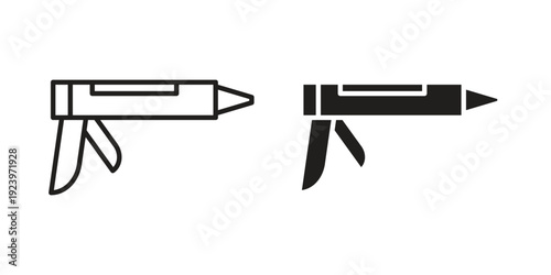 Sealant gun icons suitable for infographics, websites and print media and interfaces. Line vector icon.