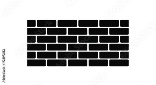 A black brick wall pattern presented as a striking silhouette