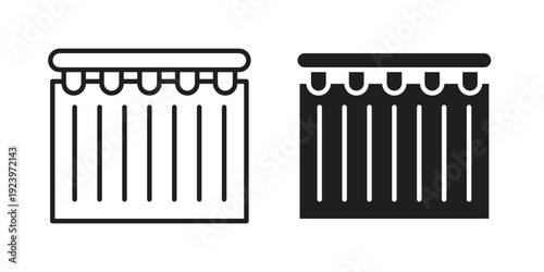 Shower curtain icons suitable for infographics, websites and print media and interfaces. Line vector icon.