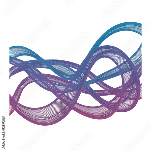 A colorful, swirling pattern of lines in purple and blue hues