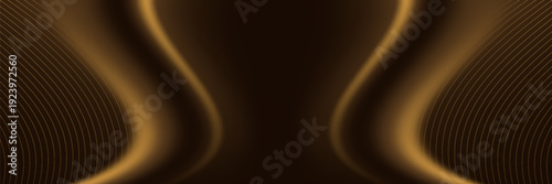 Luxury black gold curved background, abstract elegant background vector for branding presentation.