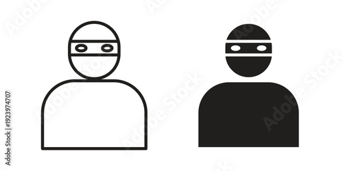 Thief icons suitable for infographics, websites and print media and interfaces. Line vector icon.