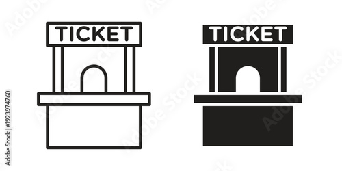 Ticket window icons suitable for infographics, websites and print media and interfaces. Line vector icon.