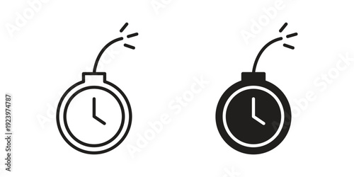 Time bomb icons suitable for infographics, websites and print media and interfaces. Line vector icon.