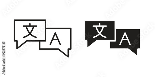 Translator icons suitable for infographics, websites and print media and interfaces. Line vector icon.