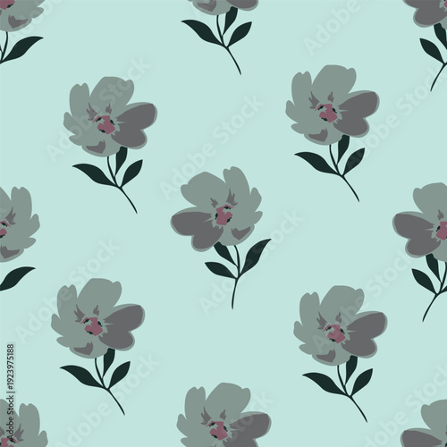 abstract a solid multicolor small and big flower mixed vector pattern arrangement with medium color, all over vector design with white background illustration digital