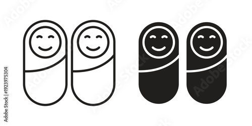 Twin icons suitable for infographics, websites and print media and interfaces. Line vector icon.