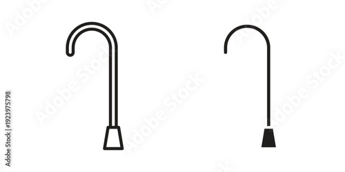 Walking stick icons suitable for infographics, websites and print media and interfaces. Line vector icon.