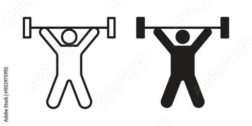 Weightlifter icons suitable for infographics, websites and print media and interfaces. Line vector icon.
