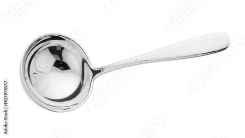 Фотография Isolated soup ladle with a textured handle suitable for serving liquids at the d