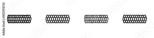 Sketch carbon nanotube icon design set