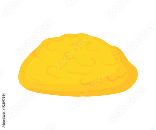 Scrambled eggs close up food art icon cute cartoon vector illustration