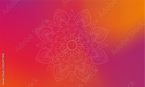 Delicate and symmetrical floral mandala line art drawing.