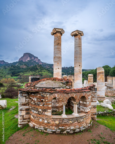 The Artemis Temple at Sardes Ancient City in Manisa Province of Turkey