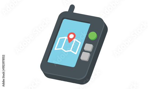 GPS Navigation Device with Map and Location Pin Icon