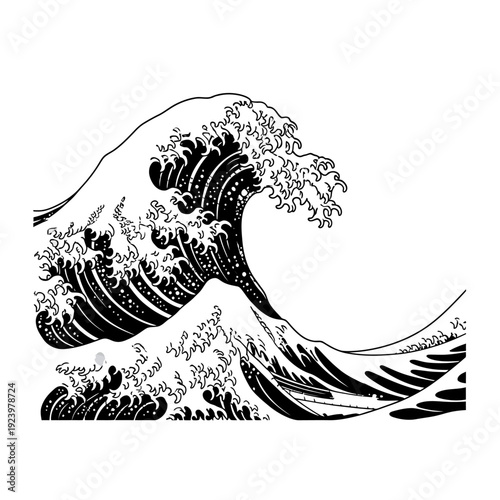 Large ocean wave crashing water.