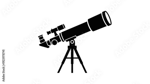 Telescope on a tripod stand.