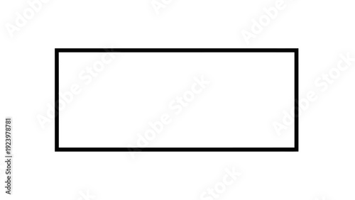 Simple Black Rectangle Shape Illustration.