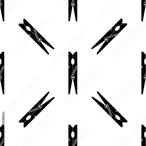 Clothes Peg Seamless Pattern, Clothespin Icon Design