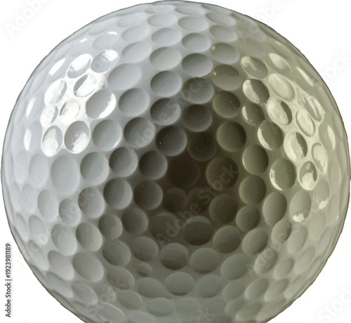 Adobe Illustrator Artwork of A close-up of a white golf ball against a dark background, showcasing its textured surface with dimples designed to reduce air resistance and improve flight distance