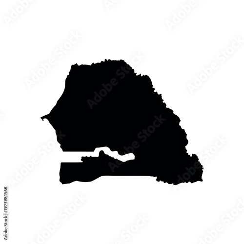 Senegal map silhouette vector flat design isolated on white background.