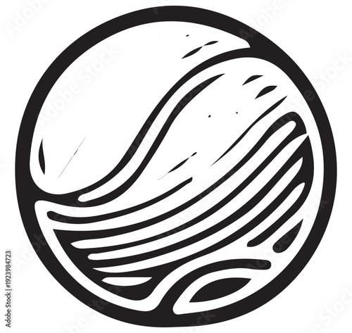 Vintage Tennis Ball Pet Toy Hand Drawn Illustration