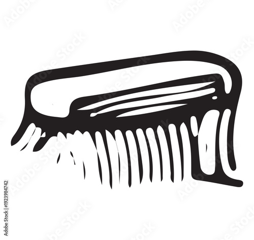 Hand Drawn Pet Brush Grooming Vintage Art