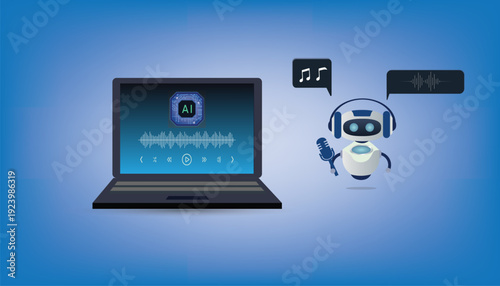 ai music. ai music creation software on laptop.ai music production software dashboard on laptop