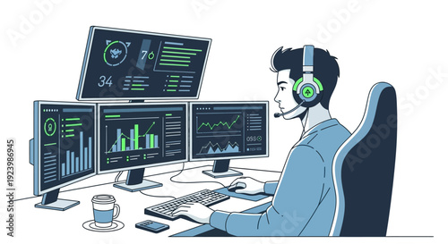 A high-quality top-down view of a vibrant workspace featuring a laptop and organized office supplies on a clean wooden desk