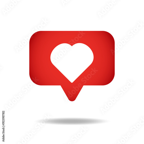 Like icon in notifications on a white background. Social network app icon. illustration