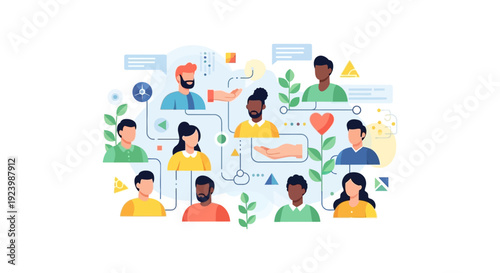 Diverse Global Community Network Connecting, Collaborating, and Communicating