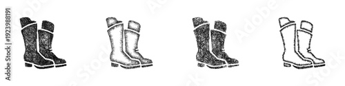 Sketch boots icon design set
