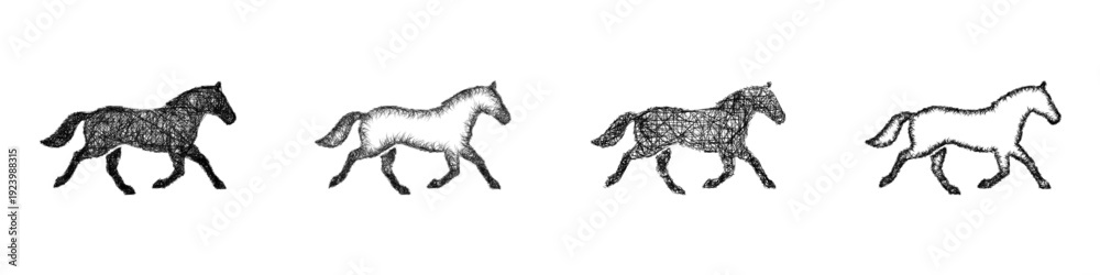 Fototapeta premium Sketch trot icon design set
