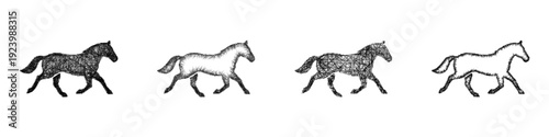 Sketch trot icon design set